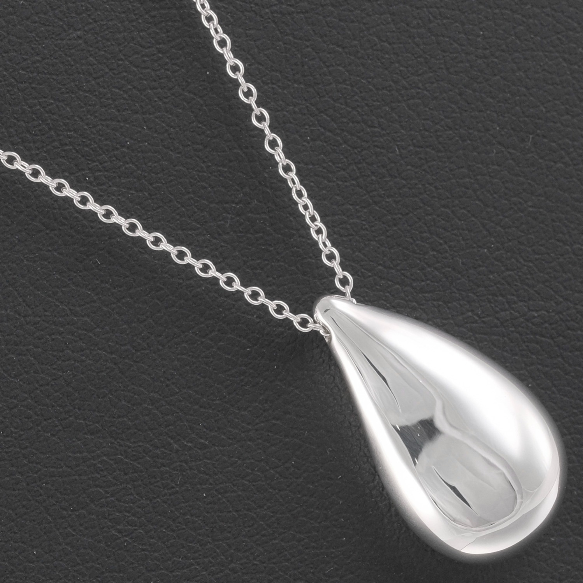 Tiffany Teardrop Necklace Large Size 70cm Chain Silver 925 &Co. Women's